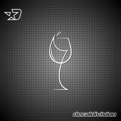 Stylised Wine Glass Sticker III